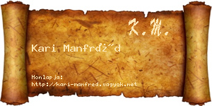 Kari Manfréd névjegykártya